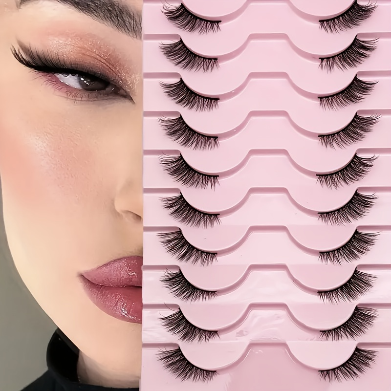 Eyelash Extension Cat Eye - 10 Pairs Natural Fluffy Half Lashes,