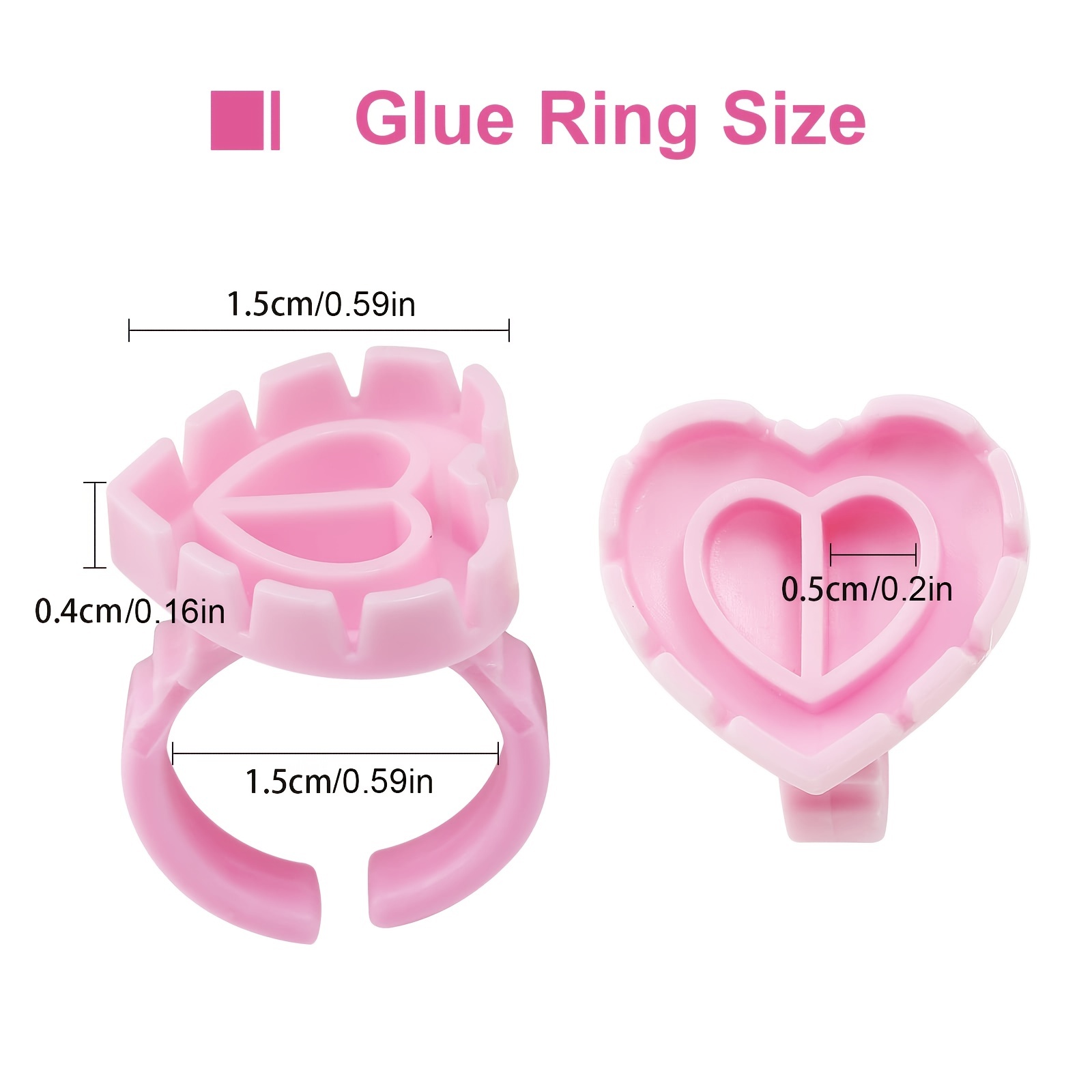 100PCSHeart Eyelash Glue Rings - огляд і ціна Lash Fan Volume